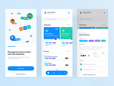 Task Management App app clean daily task light manage management management app minimalist mobile mobile app phone productivity project schedule splashscreen task app tasks team ui uiux