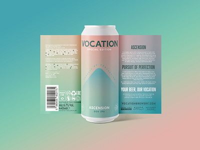 Vocation Ascension beer label beer beer art beer design beer label beverage branding can can design can label craft beer drink gradient ipa mockup product product label vector