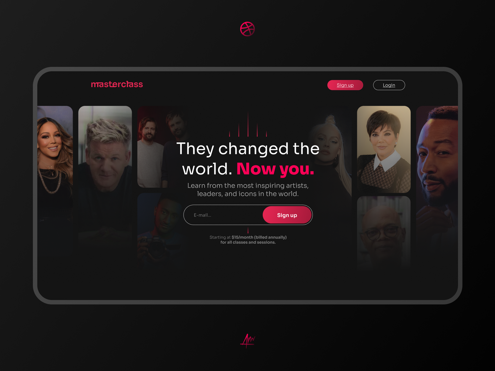 Example of UI Concept Masterclass.com
