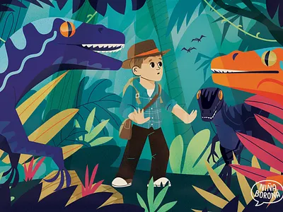 Jurasic Park commission costa rica dinosaur illustration jurasic park kids nature portrait
