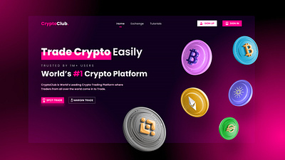 CryptoClub - A Concept Crypto Network - UI Design branding design ui ui design website design