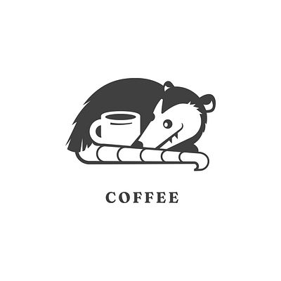 Co-Here Coffee Illustration branding coffee illustration logo opossum