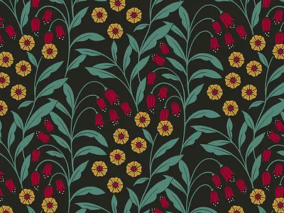 dilly dallying design florals flowers graphic design illustration illustration digital nature pattern procreate app repeat pattern textile design