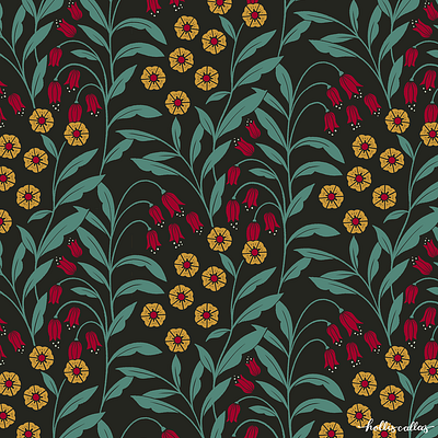 dilly dallying design florals flowers graphic design illustration illustration digital nature pattern procreate app repeat pattern textile design