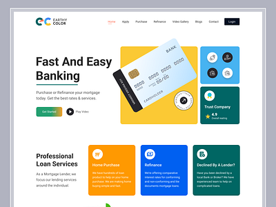 Banking Landing Page Design bank debit card finance fintech graphic design interface landing page modern money transfer payment ui design website design