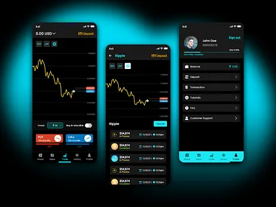 Trading Application animation app branding design graphic design icon illustration logo prototype typography ui ui design ux design