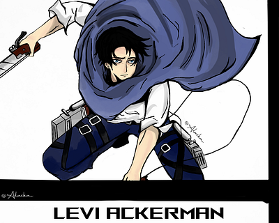 Levi Ackerman from Attack On Titans animation anime aot app fanart illustration krita leviackerman raster art