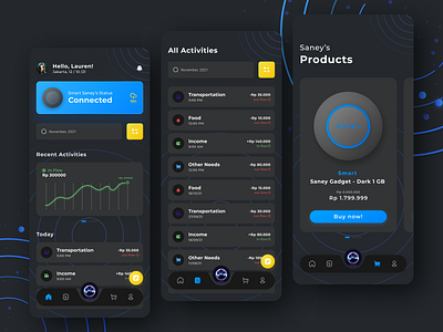 Assistant Finance App Concept - Dark Theme asistant dark design finance app gradient mobile mobile design mobile finance ui ui ux uiux ux