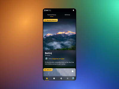 Creatillo Home app branding creatillo design gradient graphic design homepage instagram logo media platform design sharing ui ux vector