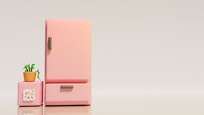 3D FRIDGE MODEL 3d art 3d artist 3d model animation fridge illustration interior design