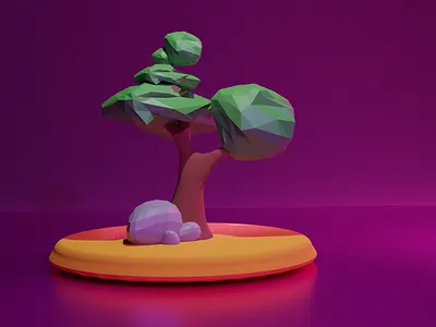 3D LOW POLY TREE MODEL 3d artist art blender game assets game design illustration tree
