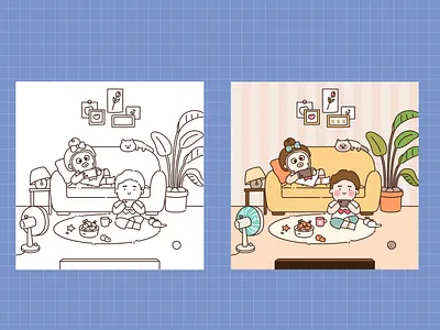 Back to field （Part 5 -Weekend life） cat cute art girl illustration illustrations summer