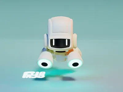 3D cute robot floating model 3d 3d model animation artist blender graphic design illustration logo