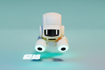 3D cute robot floating model 3d 3d model animation artist blender graphic design illustration logo