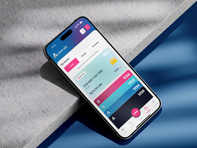 Bank Ajib - Assets page 💷 app design banking banking app blue dark blue design financiall app gradient mobile app mobile banking mobile design mobile ui pink ui ui design uiux ux ux design