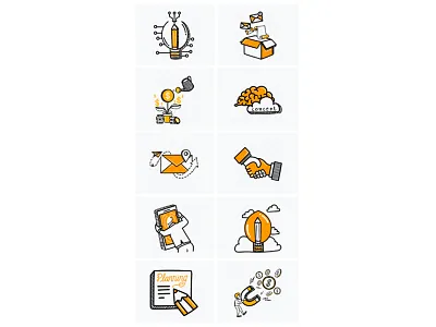 Micro Illustrations- Set 2 icon pack brain brainstorm branding design education graphic design icon icons set illustration logo school study ui ux vector website