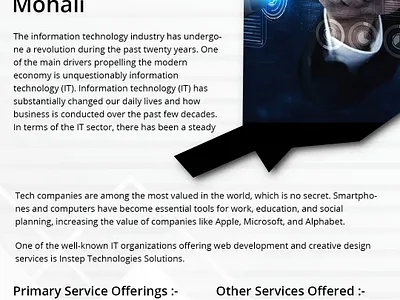 Reach top mobile application development company in Chandigarh digital marketing insteptechnologies mobile app development web design