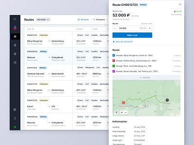 Atlas – Route card design interface product design ui ux web