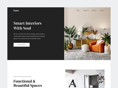 Faure – Interior & Architecture Agency Template interior design landing template