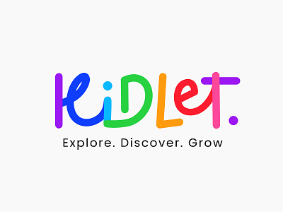 Kidlet learning app logo (self exploration) branding calligraphy colorful colorful logo design education fun logo handlettering illustration kids logo lettering logo logodesign typedesign typography