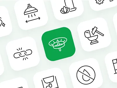 Set of icons for plumbing online store bathroom design figma graphic design icon icons illustration plumbing store set vector