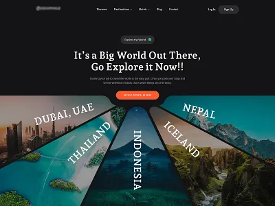 Travel with me minimal theme travel ui web design website wordpress
