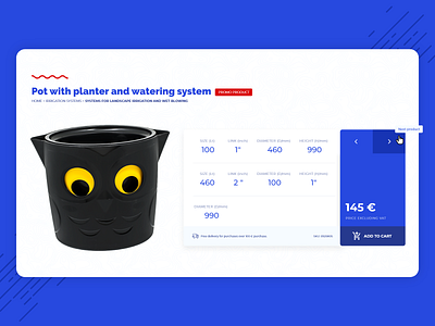 E-commerce Product Component for Pots Retailer blue clean corporate e commerce product uiux