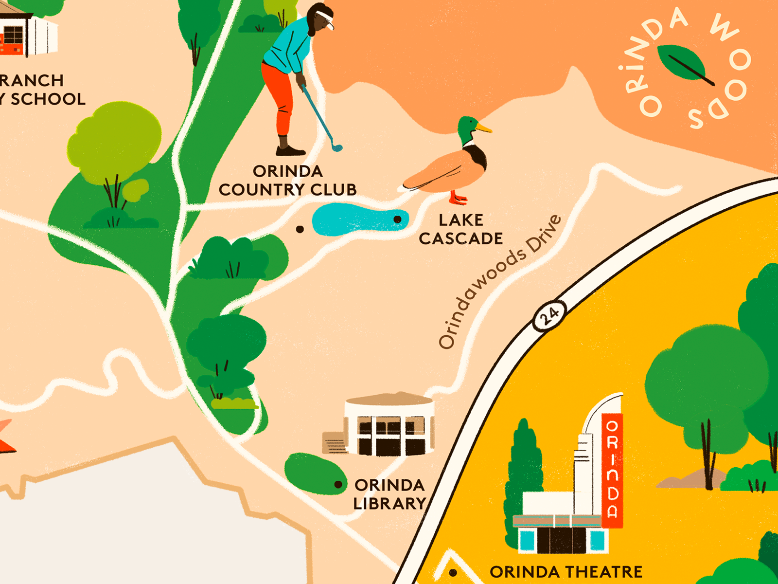 Aera Map of Orinda by Fagostudio on Dribbble
