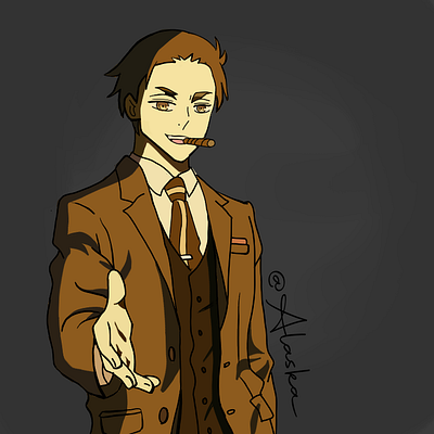 Kambe Daisuke from Millionare Detective : Balance Unlimited animation anime app design fanart illustration kambe daisuke krita raster art