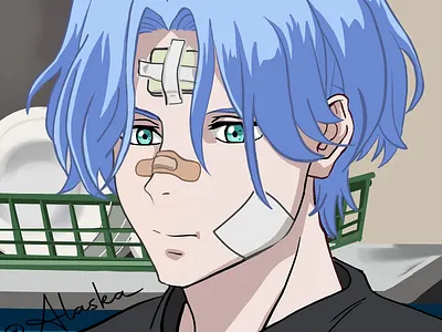 Langa Hasegawa from SK8 the Infinity anime app fanart illustration krita langa raster art sk8