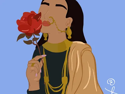 Rose and Gold app design illustration krita raster art