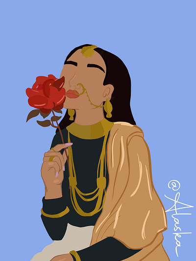 Rose and Gold app design illustration krita raster art