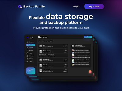 Backup Platform Dashboard app backup branding dashboard design platform storage ui ux