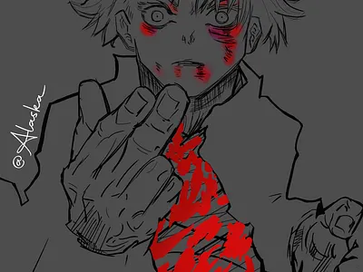 Gojo Satoru from Jujutsu Kaisen anime app design fanart gojo satoru gojou illustration jjk krita raster art shounen