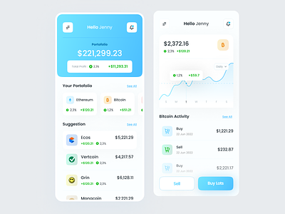Cryptocurrency investment - tabung in - mobile app analisys binance bitcoin blockcain clean crypto cryptocurrency ethereum exchange figma finance financial fintech indonesian investment investment app mobile app money trading wallet