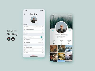 DailyUI #007 : Setting 007 da dailyui figma setting ui