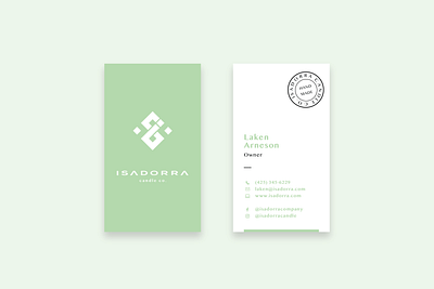 Isadorra Business Cards 2 branding business card clean design graphic design illustration logo minimal print design vector