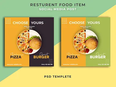 Resturent Food Item | Social Media post branding facebook ads facebook post instagram post instagram posts social media banner social media design social media post design social media post design ideas