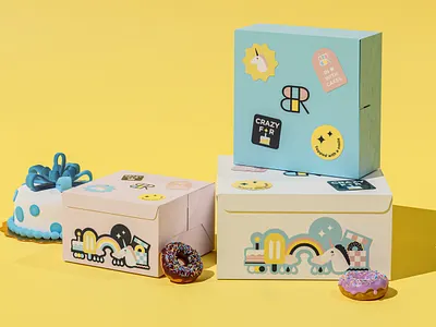 Bakeroom Package Design 3d bakers blender brand identity branding cake creative design graphic design icon kochi logo logo designer minimal modern package design packaging pastel stickers strategy