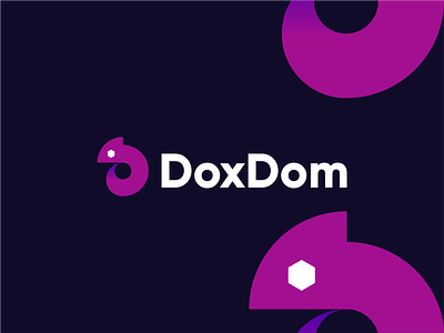 DoxDom, messaging between crypto wallets, chameleon logo design a l e x t a s s l o g o d s g n b c f h i j k m p q r u v w y z chameleon communication community chat crypto wallet wallets d digital identity dom document object model letter mark monogram lizard logo logo design messaging app nft reptile saas social trust wild animal