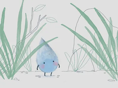 Piccola Goccia book illustration childrens illustration digital illustration drop illustration nature rain water
