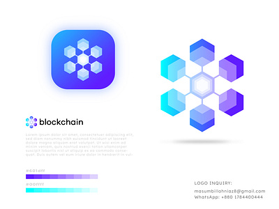 blockchain technology logo design - branding block blockchain logo blockchain technology logo brand identity branding cryptocurrency cube design financial graphic design icon logo logo design logos minimalist modern nft trading vector