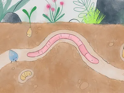 Piccola Goccia book childrens illustration digital illustration drop illustration nature rain water worm