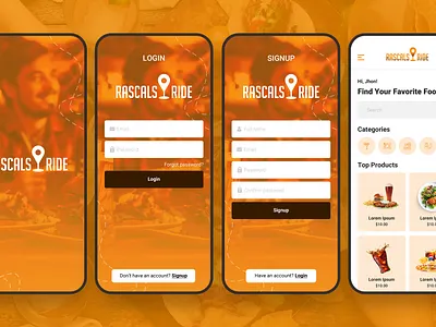 Rascals Ride App Design appdesign barappdesign uiux