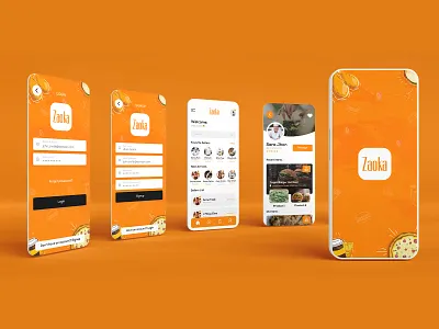 Zaoka Food App Design app appdesign foodapp foodappdesign ui uiux ux