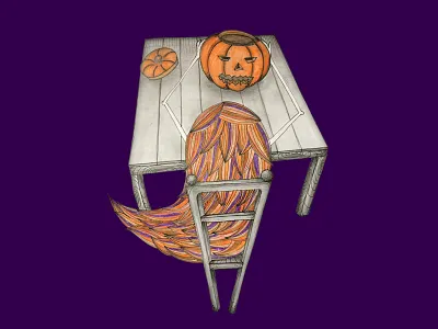 Helloween time child illustration girl graphic design halloween illustration magazine illustration procreate