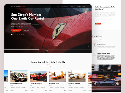 Studinovski Exotics - Website Redesign Concept adobe bmw car corvette design exotic ferrari figma homepage landing mclaren rental service sketch travel ui ux web website xd