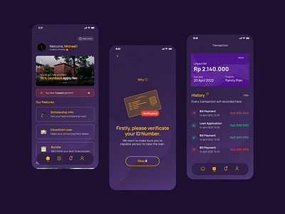Student Loan Mobile App - Exploration Design @daryramadhan app design education exploration ideas illustration loan logo minimalism mobile app ui ui design uiux