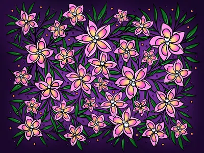 Frangipani digitalillustration illustration procreate