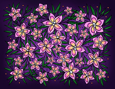 Frangipani digitalillustration illustration procreate